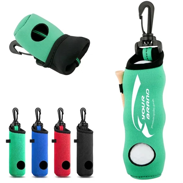 Portable Golf Ball Pouch with Clip for Easy Carry - Portable Golf Ball Pouch with Clip for Easy Carry - Image 0 of 3