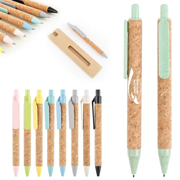 Eco-Friendly Cork & Wheat Straw Ballpoint Pen for Promotions - Eco-Friendly Cork & Wheat Straw Ballpoint Pen for Promotions - Image 0 of 4