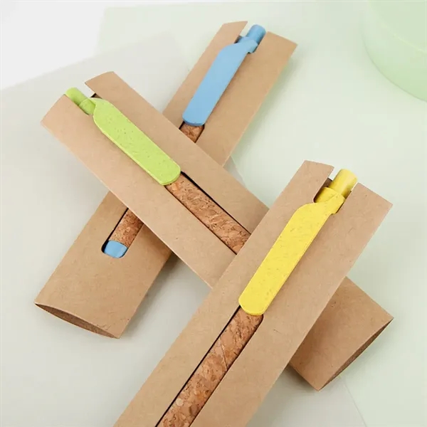Eco-Friendly Cork & Wheat Straw Ballpoint Pen for Promotions - Eco-Friendly Cork & Wheat Straw Ballpoint Pen for Promotions - Image 3 of 4