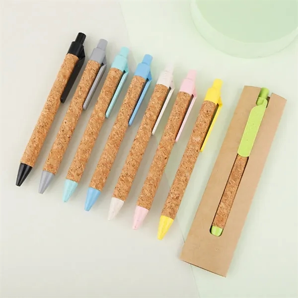 Eco-Friendly Cork & Wheat Straw Ballpoint Pen for Promotions - Eco-Friendly Cork & Wheat Straw Ballpoint Pen for Promotions - Image 4 of 4
