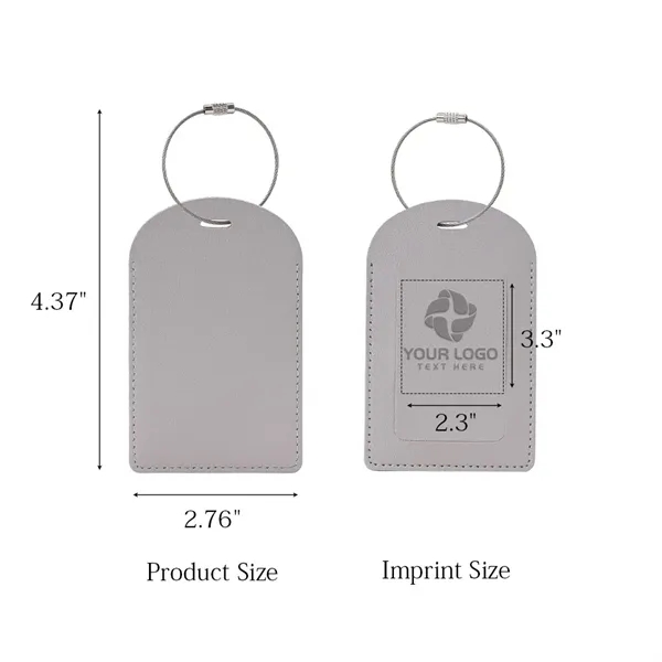 Vegan Leather Luggage Tag With Custom Logo - Vegan Leather Luggage Tag With Custom Logo - Image 2 of 16