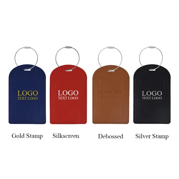 Vegan Leather Luggage Tag With Custom Logo - Vegan Leather Luggage Tag With Custom Logo - Image 3 of 16