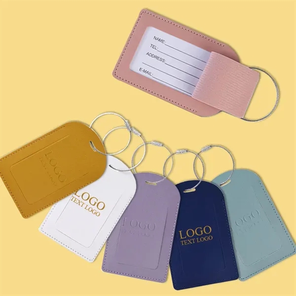 Vegan Leather Luggage Tag With Custom Logo - Vegan Leather Luggage Tag With Custom Logo - Image 0 of 16