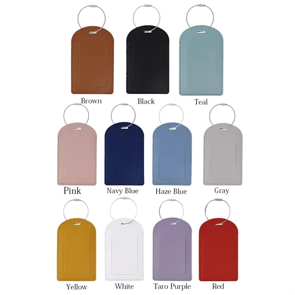 Vegan Leather Luggage Tag With Custom Logo - Vegan Leather Luggage Tag With Custom Logo - Image 1 of 16