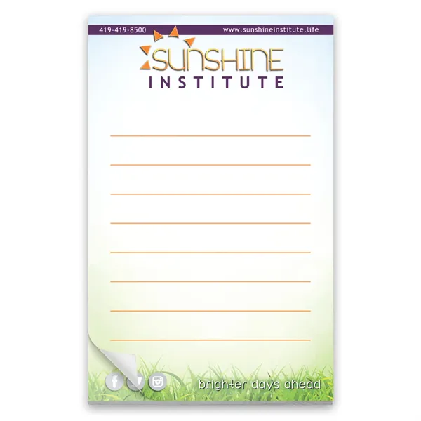 Paper Note Pad 3 1/2 x 5 1/2, 50 pages, w/mag 4CP
