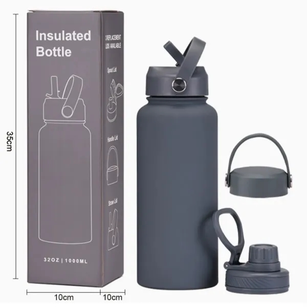 33 oz Stainless Steel Double Wall Vacuum Insulated Bottle - 33 oz Stainless Steel Double Wall Vacuum Insulated Bottle - Image 4 of 4