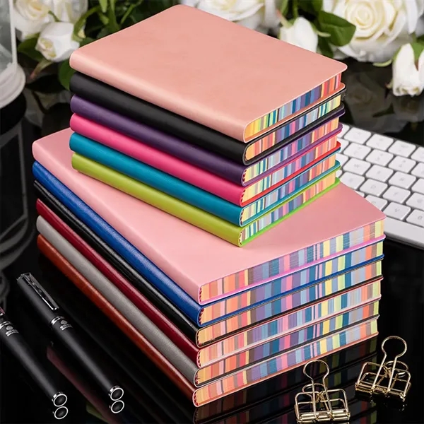 A5 Soft Cover Rainbow Edge Cute Notebook Simple Thick - A5 Soft Cover Rainbow Edge Cute Notebook Simple Thick - Image 3 of 12
