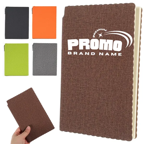 A5 PU Leather Notebook with Front Pocket & Pen Holder - A5 PU Leather Notebook with Front Pocket & Pen Holder - Image 0 of 4