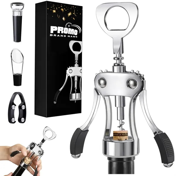 Premium Wing Corkscrew Wine Opener with Gift Box - Premium Wing Corkscrew Wine Opener with Gift Box - Image 0 of 4