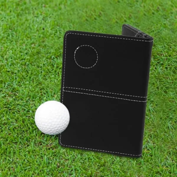 Golf Scorecard Holder with PU Leather Cover & Pen Clip - Golf Scorecard Holder with PU Leather Cover & Pen Clip - Image 4 of 4