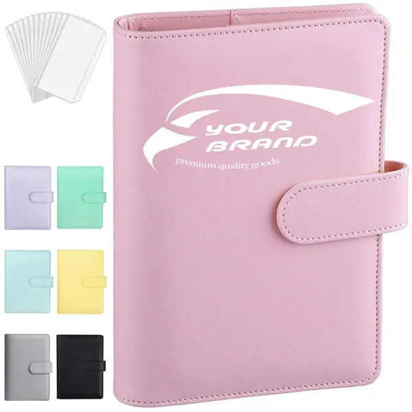 A6 PU Leather 6-Ring Binder Planner with Snap Closure - A6 PU Leather 6-Ring Binder Planner with Snap Closure - Image 0 of 5