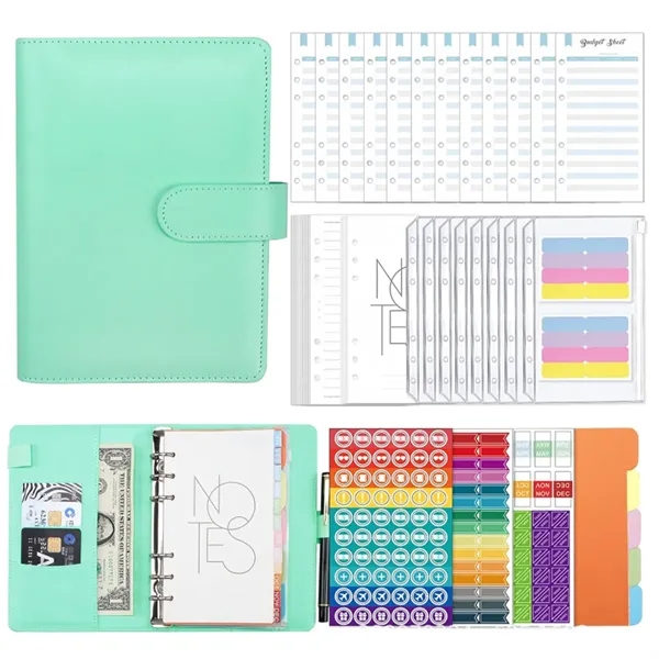 A6 PU Leather 6-Ring Binder Planner with Snap Closure - A6 PU Leather 6-Ring Binder Planner with Snap Closure - Image 3 of 5