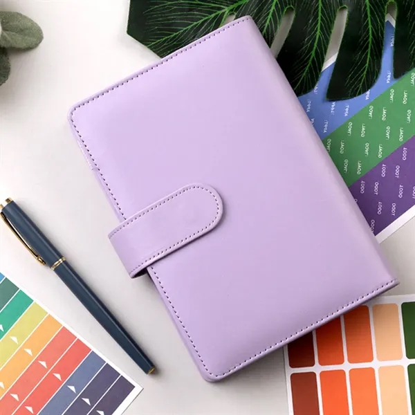 A6 PU Leather 6-Ring Binder Planner with Snap Closure - A6 PU Leather 6-Ring Binder Planner with Snap Closure - Image 4 of 5