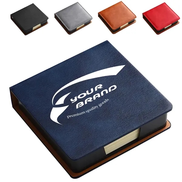 PU Leather Sticky Note Holder with Refillable Memo Pad - PU Leather Sticky Note Holder with Refillable Memo Pad - Image 0 of 4