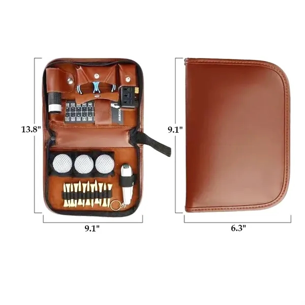 All in 1 PU Leather Multi-Compartment Golf Organizer Case - All in 1 PU Leather Multi-Compartment Golf Organizer Case - Image 1 of 4