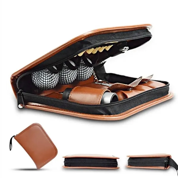 All in 1 PU Leather Multi-Compartment Golf Organizer Case - All in 1 PU Leather Multi-Compartment Golf Organizer Case - Image 3 of 4