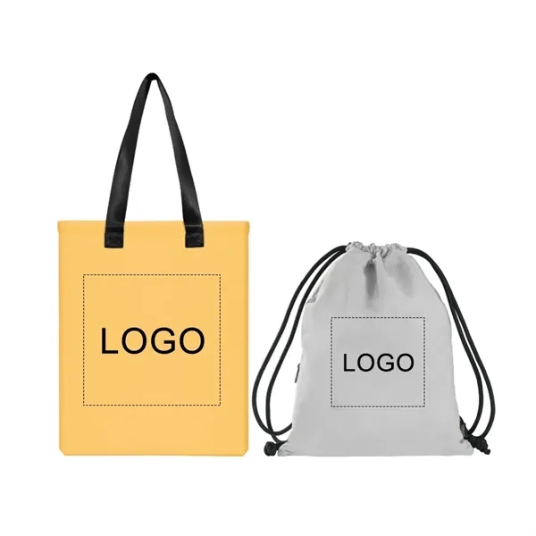 RPET Tote & Drawstring Bag Set - RPET Tote & Drawstring Bag Set - Image 0 of 4