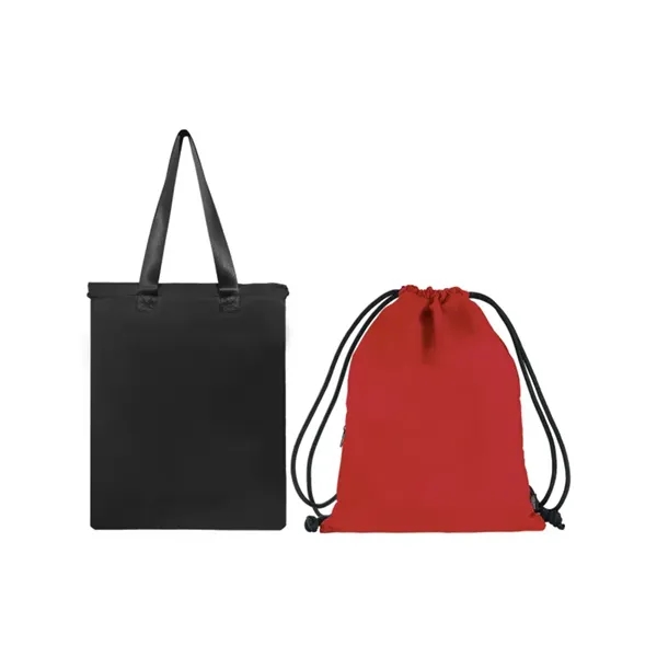 RPET Tote & Drawstring Bag Set - RPET Tote & Drawstring Bag Set - Image 2 of 4