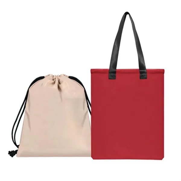 RPET Tote & Drawstring Bag Set - RPET Tote & Drawstring Bag Set - Image 3 of 4