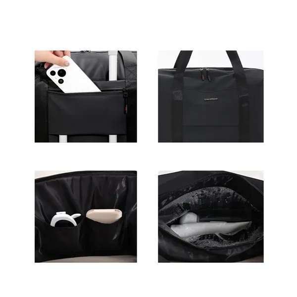 Vegan Leather Expandable Travel Tote - Vegan Leather Expandable Travel Tote - Image 4 of 5