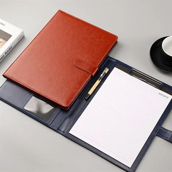 PU Leather A4 Portfolio Folder with Clipboard - PU Leather A4 Portfolio Folder with Clipboard - Image 4 of 4