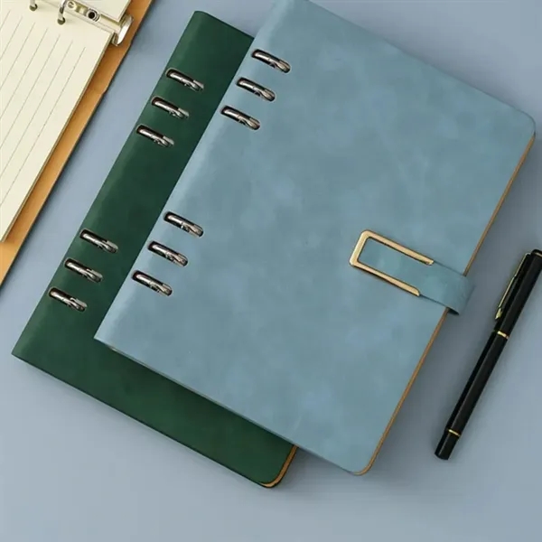 A5 PU Leather Refillable Notebook with Metal Buckle - A5 PU Leather Refillable Notebook with Metal Buckle - Image 3 of 4