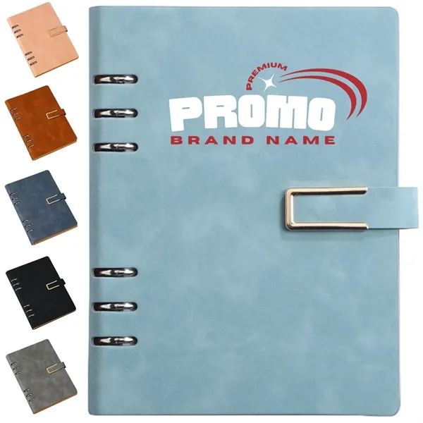 A5 PU Leather Refillable Notebook with Metal Buckle - A5 PU Leather Refillable Notebook with Metal Buckle - Image 0 of 4