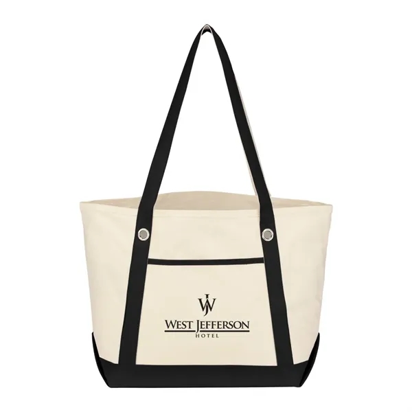 Medium Cotton Canvas Sailing Tote Bag - Medium Cotton Canvas Sailing Tote Bag - Image 6 of 15