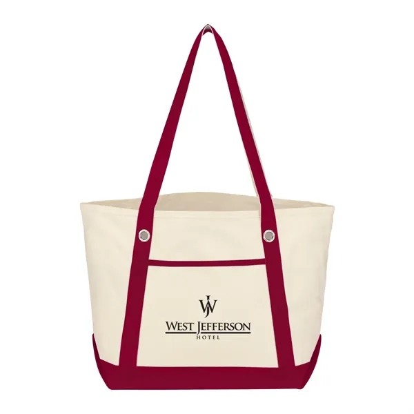 Medium Cotton Canvas Sailing Tote Bag - Medium Cotton Canvas Sailing Tote Bag - Image 8 of 15