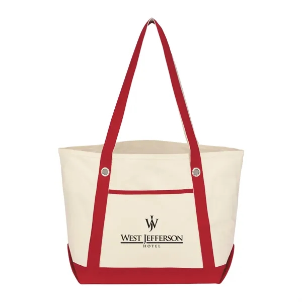 Medium Cotton Canvas Sailing Tote Bag - Medium Cotton Canvas Sailing Tote Bag - Image 10 of 15