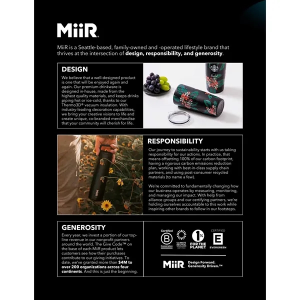 MiiR® Climate+ Wide Mouth Bottle - 20 Oz. - MiiR® Climate+ Wide Mouth Bottle - 20 Oz. - Image 1 of 20