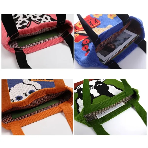 Cute Knitting Totes Women Fashion Shopping Bags Stylish - Cute Knitting Totes Women Fashion Shopping Bags Stylish - Image 2 of 4