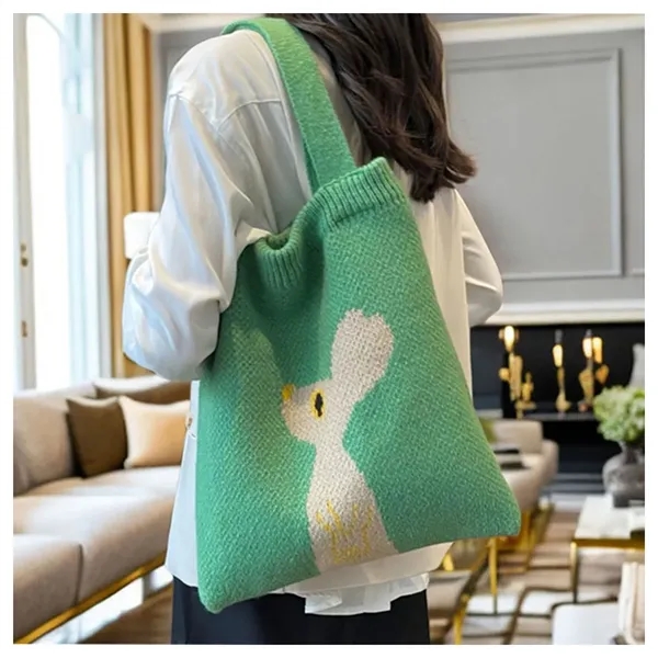 Cute Knitting Totes Women Fashion Shopping Bags Stylish - Cute Knitting Totes Women Fashion Shopping Bags Stylish - Image 4 of 4