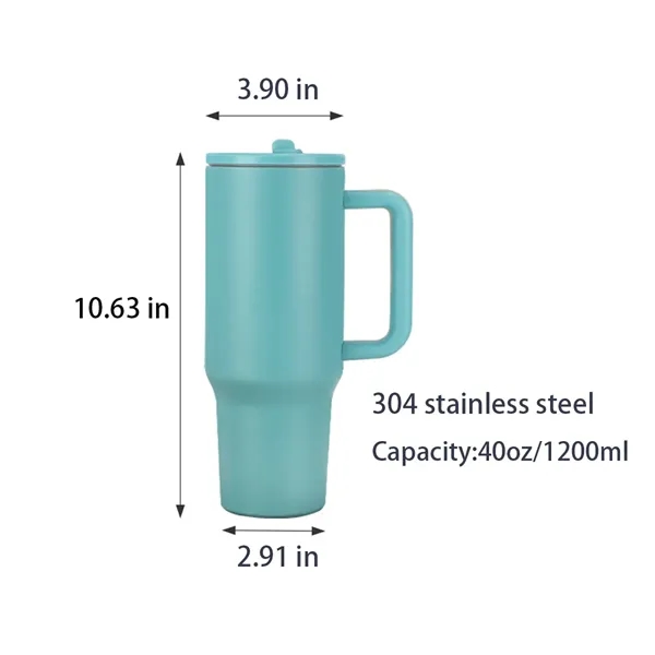 40 oz Tumbler With Handle Insulated Water Bottles Travel Cup - 40 oz Tumbler With Handle Insulated Water Bottles Travel Cup - Image 1 of 4