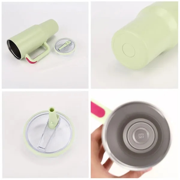 40 oz Tumbler With Handle Insulated Water Bottles Travel Cup - 40 oz Tumbler With Handle Insulated Water Bottles Travel Cup - Image 3 of 4