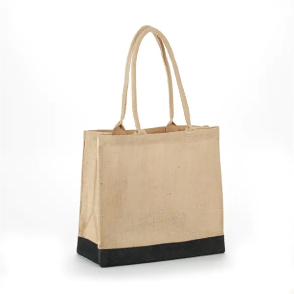 All Natural Jute Tote Bag with Rope Handles - All Natural Jute Tote Bag with Rope Handles - Image 5 of 6