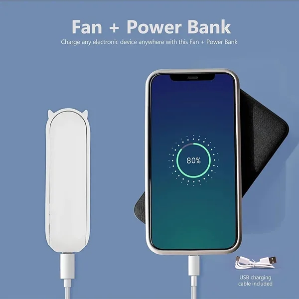 Portable Foldable Fan With Power Bank - Portable Foldable Fan With Power Bank - Image 2 of 3