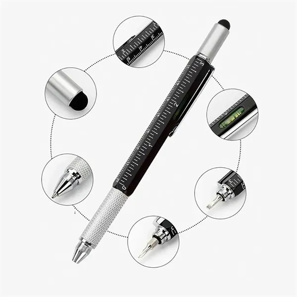 6 in 1 Multitool Tool Ballpoint Pen with Ruler Levelgauge - 6 in 1 Multitool Tool Ballpoint Pen with Ruler Levelgauge - Image 3 of 6