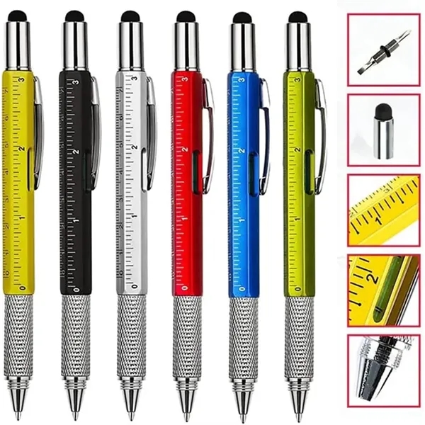 6 in 1 Multitool Tool Ballpoint Pen with Ruler Levelgauge - 6 in 1 Multitool Tool Ballpoint Pen with Ruler Levelgauge - Image 6 of 6