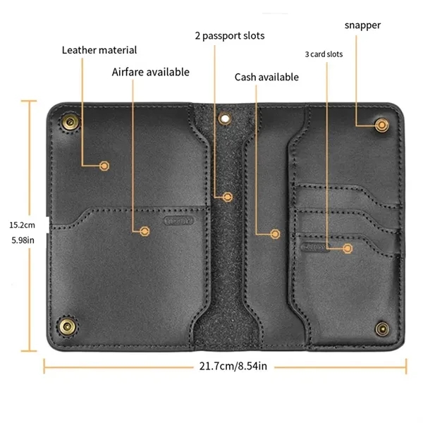 Genuines Leather Unisex Travel Wallet Passport Holder Case - Genuines Leather Unisex Travel Wallet Passport Holder Case - Image 1 of 2