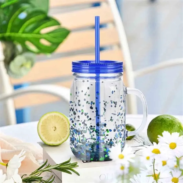 16OZ Plastic Cup with Handle & Straw - 16OZ Plastic Cup with Handle & Straw - Image 2 of 4
