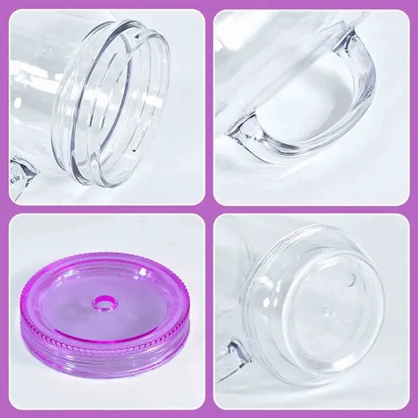 16OZ Plastic Cup with Handle & Straw - 16OZ Plastic Cup with Handle & Straw - Image 3 of 4