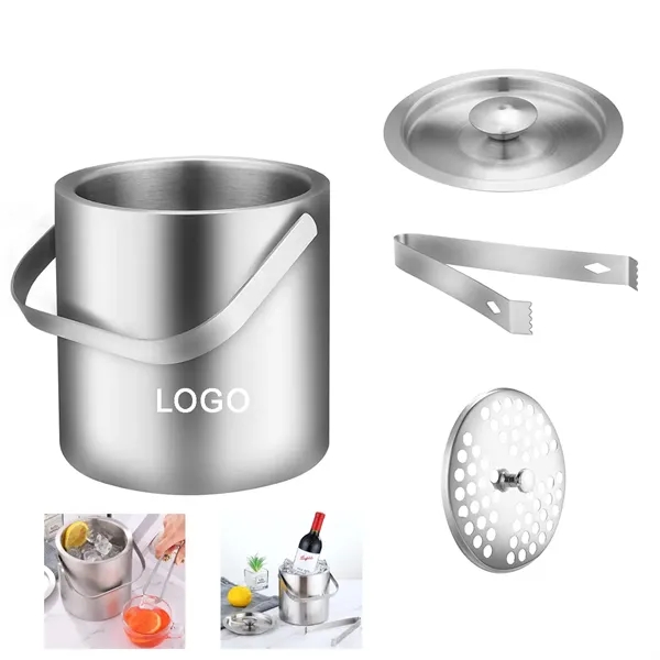 1.3L Stainless Steel Ice Buckets - 1.3L Stainless Steel Ice Buckets - Image 0 of 3