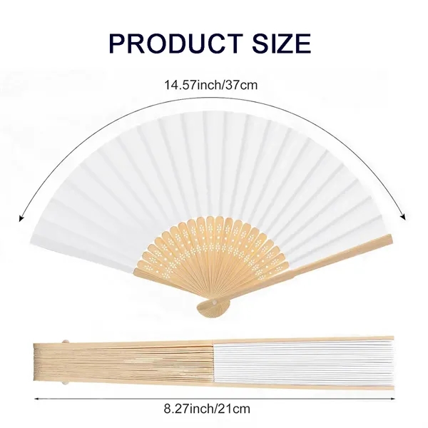 Full-color Folding Bamboo Paper Hand Fan - Full-color Folding Bamboo Paper Hand Fan - Image 1 of 3
