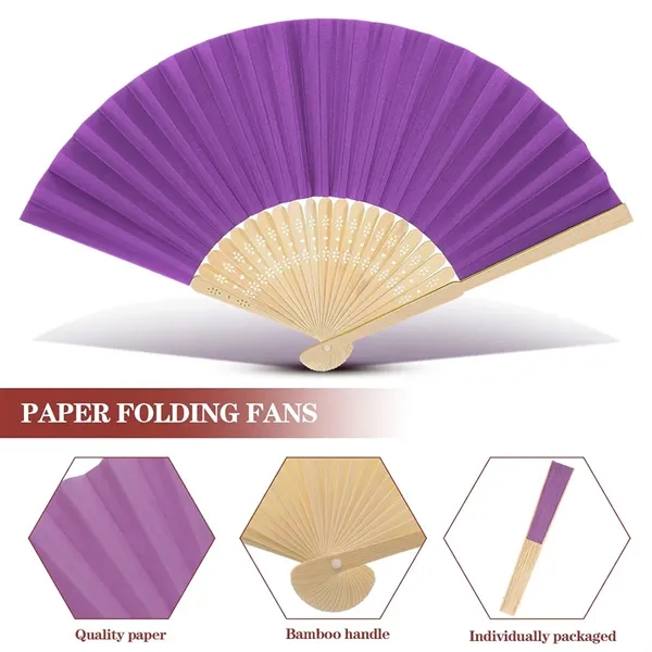 Full-color Folding Bamboo Paper Hand Fan - Full-color Folding Bamboo Paper Hand Fan - Image 2 of 3