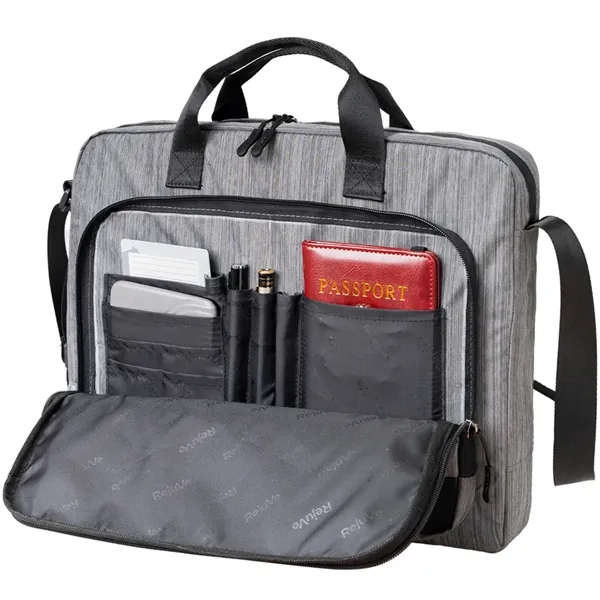 RejuVe® METRO Recycled Heather Laptop Brief Bag - RejuVe® METRO Recycled Heather Laptop Brief Bag - Image 5 of 5