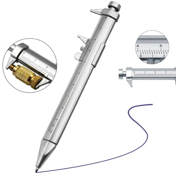 6-in-1 Metal Multi Tool Pen with Ruler and Screwdriver - 6-in-1 Metal Multi Tool Pen with Ruler and Screwdriver - Image 0 of 3