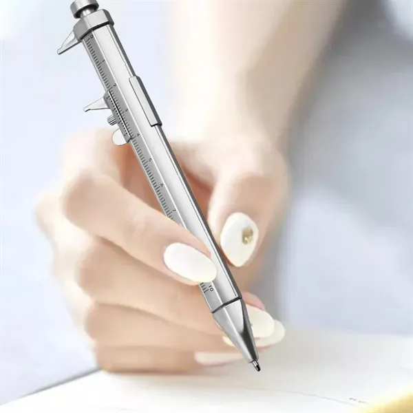 6-in-1 Metal Multi Tool Pen with Ruler and Screwdriver - 6-in-1 Metal Multi Tool Pen with Ruler and Screwdriver - Image 2 of 3