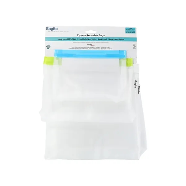 Bagito Reusable Zip-em Storage Bags (Set of 3) - Blank - Bagito Reusable Zip-em Storage Bags (Set of 3) - Blank - Image 0 of 0