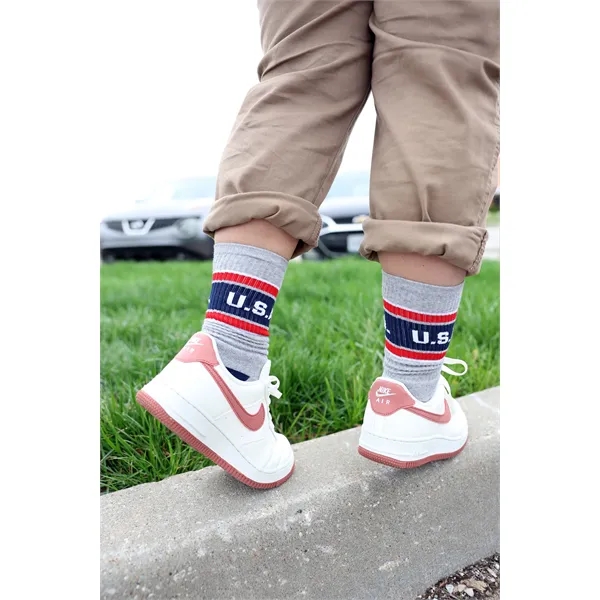 Ribbed Crew Athletic Sock - MADE IN USA - Ribbed Crew Athletic Sock - MADE IN USA - Image 1 of 3